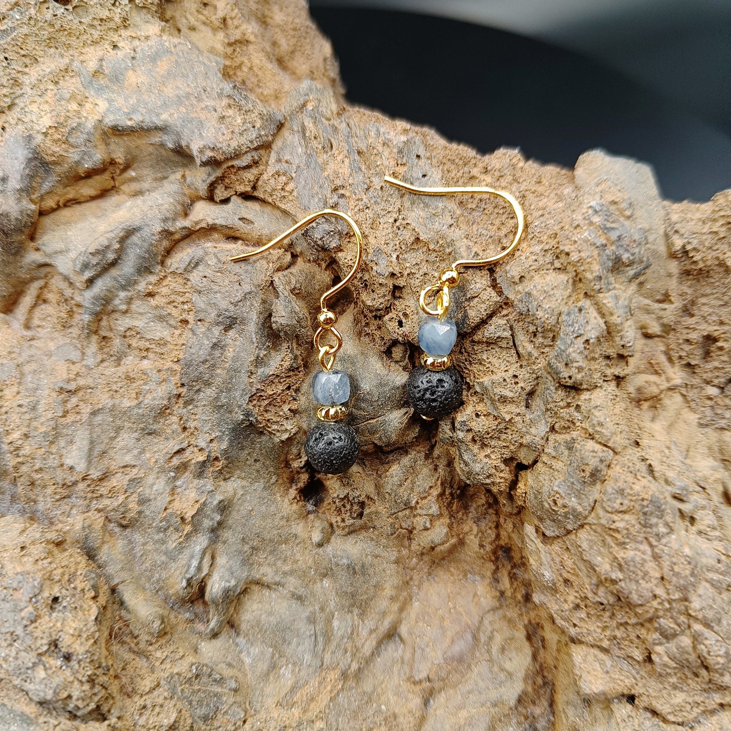 Aquamarine og Hraunsteina Skartgripasett